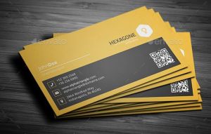 hexagon - żółta wizytówka firmowa