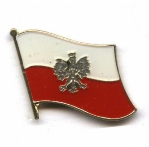 Metalowe przypinki z polską flagą
