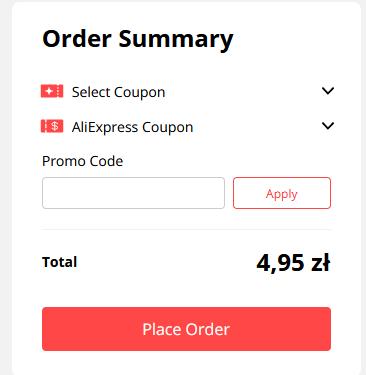 aliexpress coupon code order